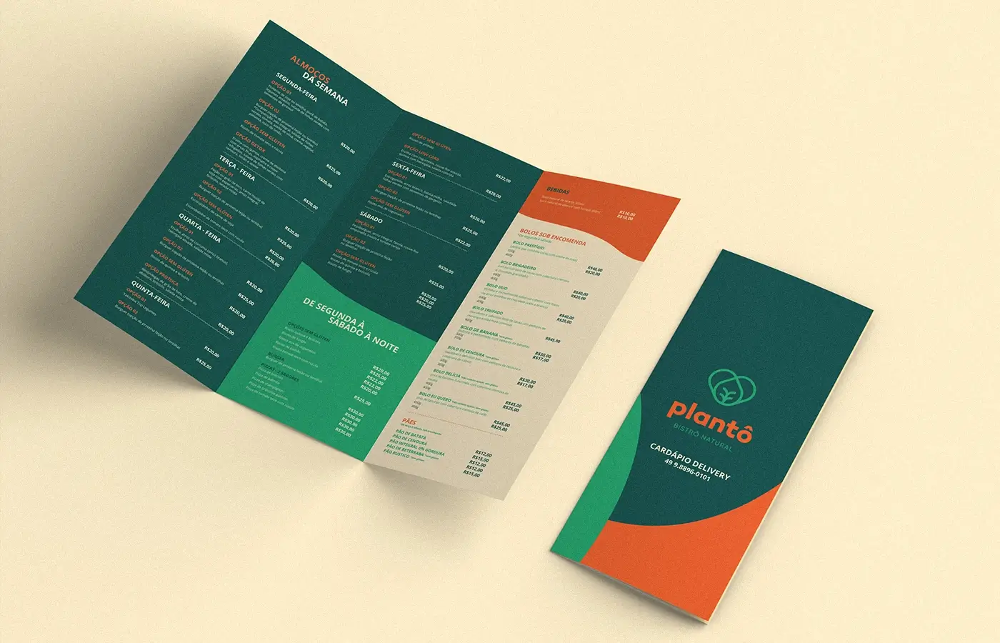 Cardápio do bistrô vegano Plantô
